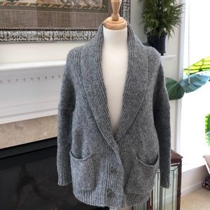 Eileen Fisher Gray Boyfriend Cardigan Sweater